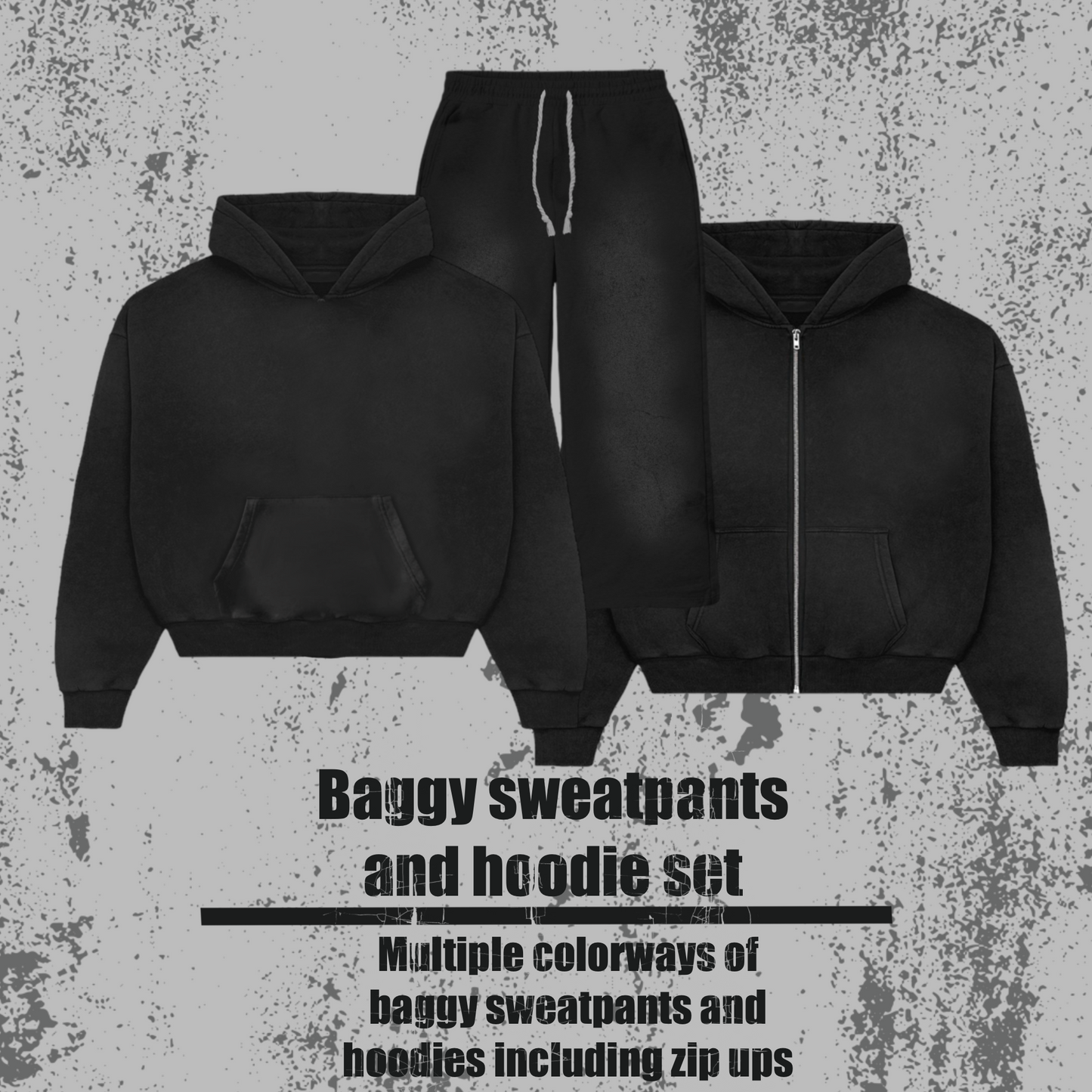 Hoodie and sweatpants set mockups