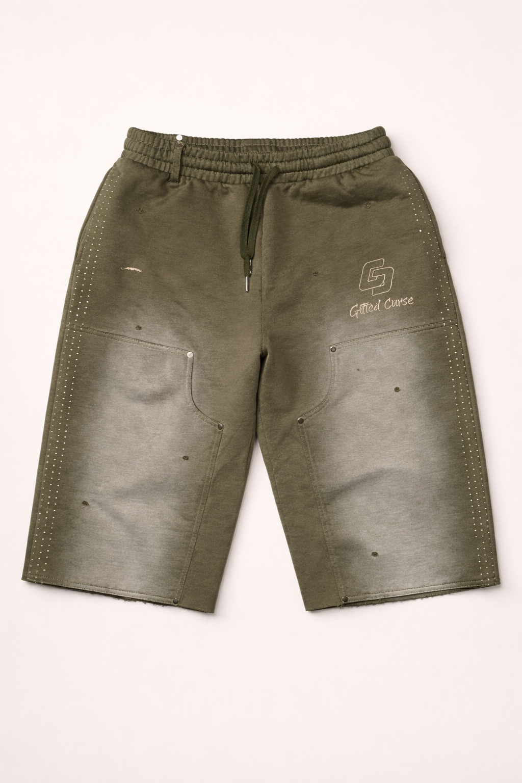 Olive green baggy shorts