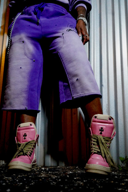 Purple baggy shorts
