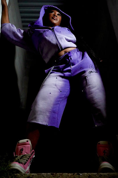 Purple baggy shorts