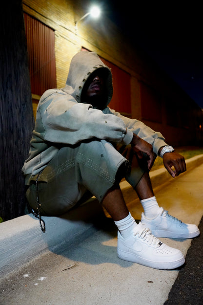 Olive green baggy shorts